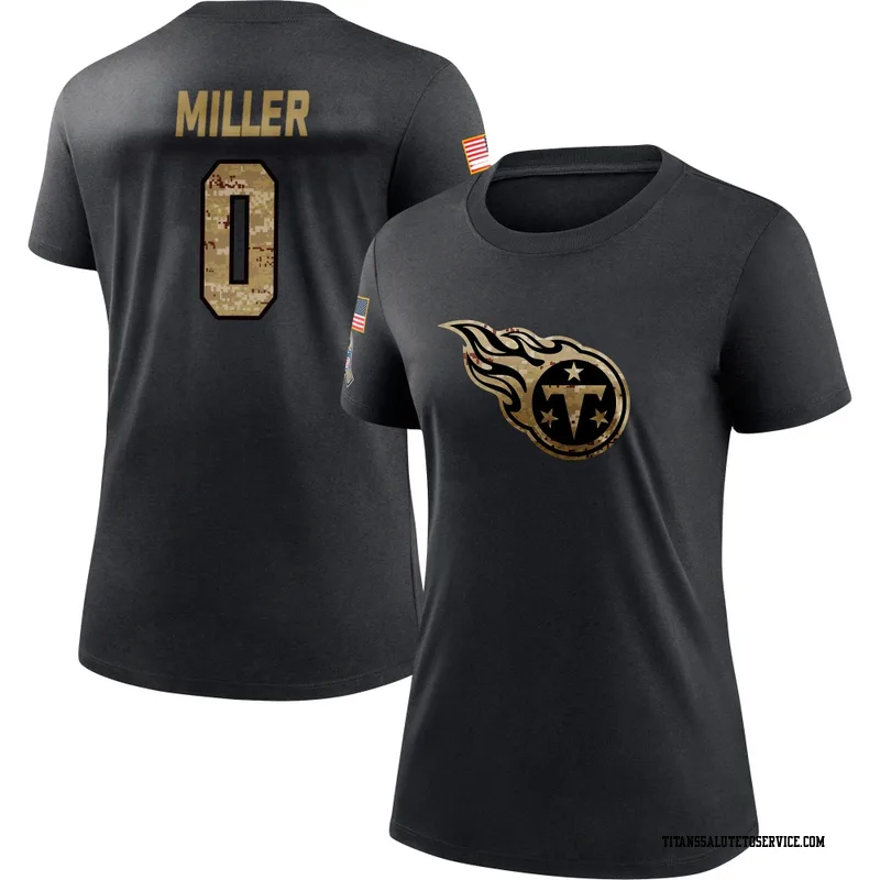Women's Rasheed Miller Tennessee Titans Black 2020 Salute To Service Performance T-Shirt