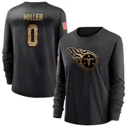 Women's Rasheed Miller Tennessee Titans Black 2020 Salute To Service Sideline Performance Long Sleeve T-Shirt