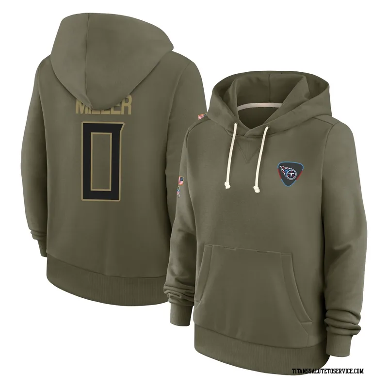 Women's Rasheed Miller Tennessee Titans Olive 2025 Salute to Service Hoodie