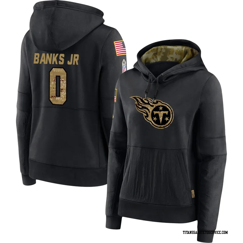 Women's Shad Banks Jr. Tennessee Titans Black 2020 Salute to Service Sideline Performance Pullover Hoodie