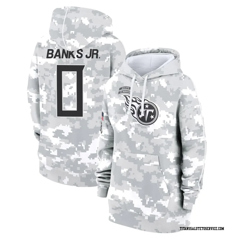 Women's Shad Banks Jr. Tennessee Titans Camo Arctic 2024 Salute to Service Club Fleece Pullover Hoodie