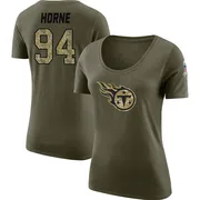 Women's Timmy Horne Tennessee Titans Legend Olive Salute to Service Scoop Neck T-Shirt