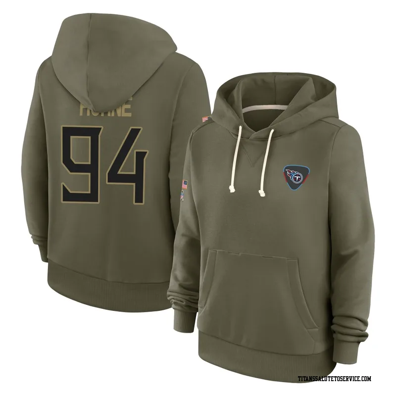 Women's Timmy Horne Tennessee Titans Olive 2025 Salute to Service Hoodie