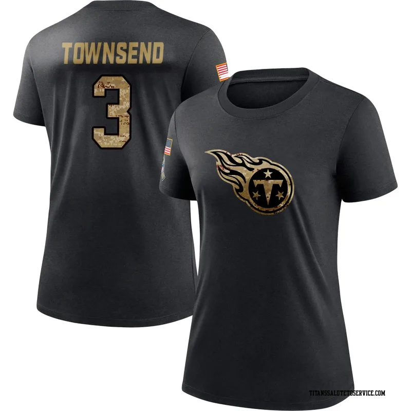 Women's Tommy Townsend Tennessee Titans Black 2020 Salute To Service Performance T-Shirt