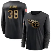 Women's Tony Adams Tennessee Titans Black 2020 Salute To Service Sideline Performance Long Sleeve T-Shirt