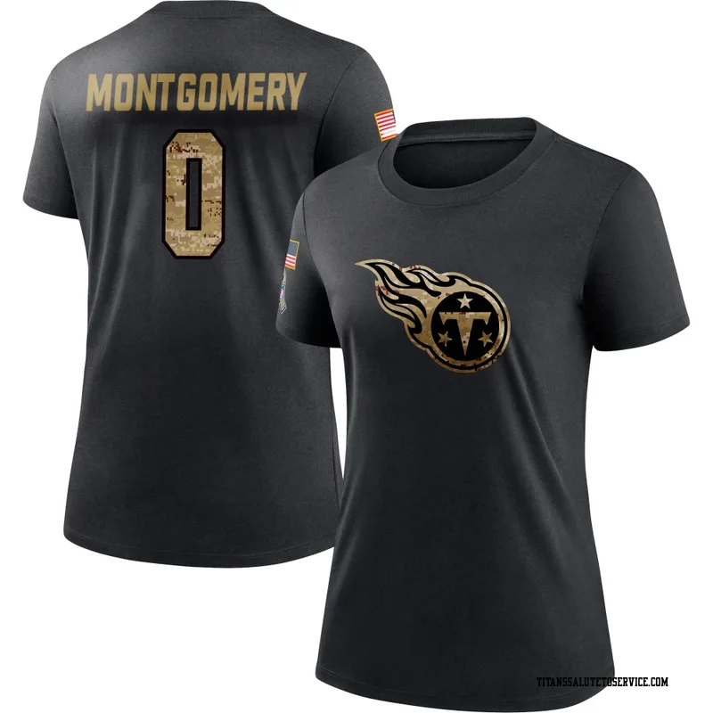 Women's Tyren Montgomery Tennessee Titans Black 2020 Salute To Service Performance T-Shirt