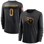 Women's Tyren Montgomery Tennessee Titans Black 2020 Salute To Service Sideline Performance Long Sleeve T-Shirt