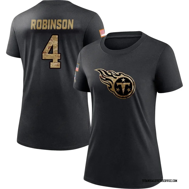 Women's Wan'Dale Robinson Tennessee Titans Black 2020 Salute To Service Performance T-Shirt