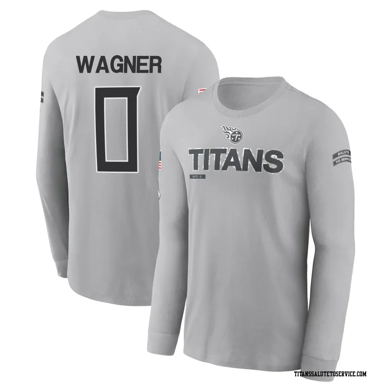 Youth Aamil Wagner Tennessee Titans Gray 2024 Salute to Service Long Sleeve T-Shirt