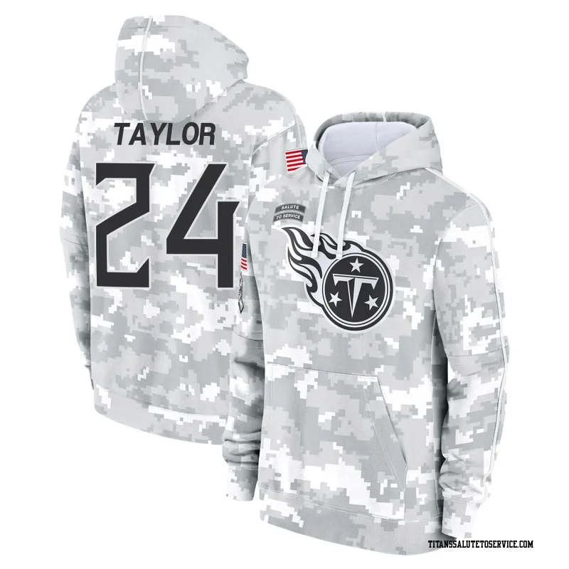 Youth Alontae Taylor Tennessee Titans Camo Arctic 2024 Salute to Service Club Fleece Pullover Hoodie