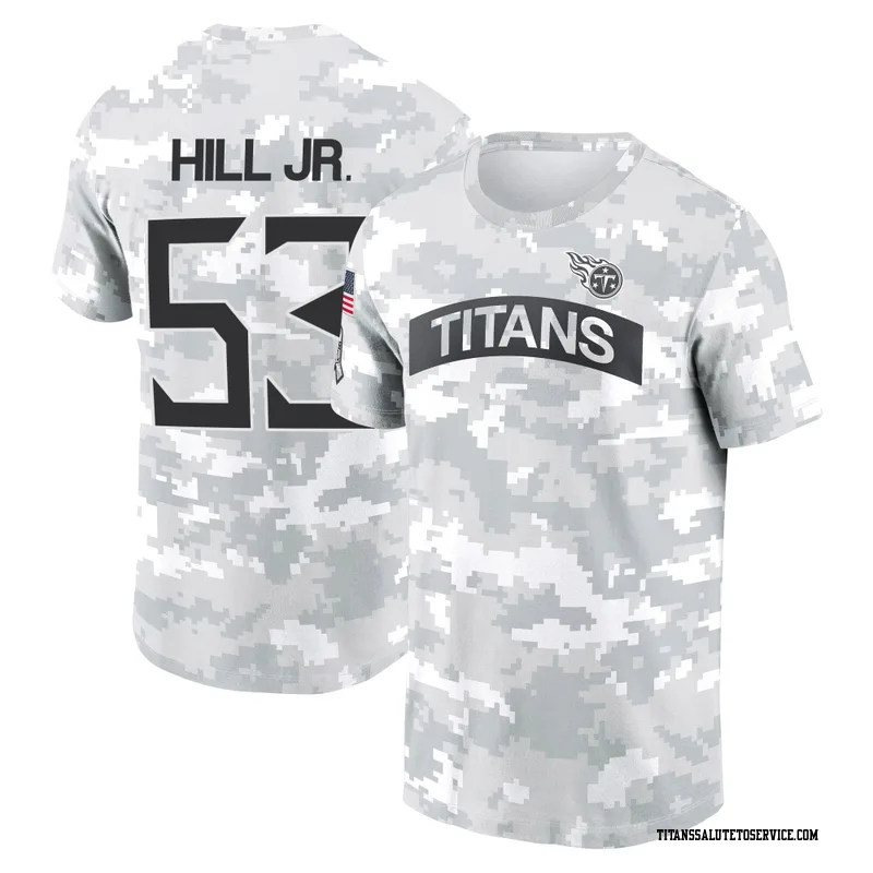 Youth Anthony Hill Jr. Tennessee Titans Camo Arctic 2024 Salute to Service Performance T-Shirt