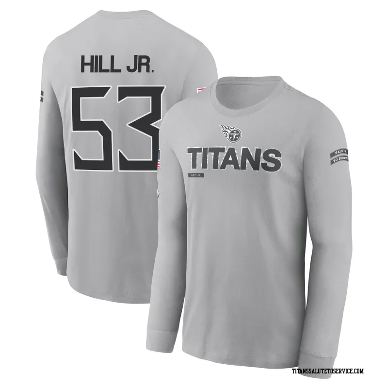 Youth Anthony Hill Jr. Tennessee Titans Gray 2024 Salute to Service Long Sleeve T-Shirt