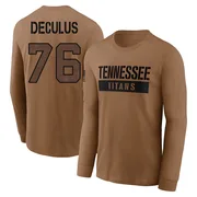 Youth Austin Deculus Tennessee Titans Brown 2023 Salute To Service Long Sleeve T-Shirt