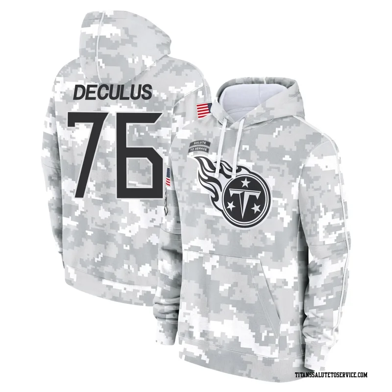 Youth Austin Deculus Tennessee Titans Camo Arctic 2024 Salute to Service Club Fleece Pullover Hoodie