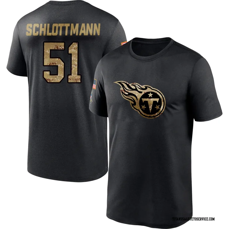 Youth Austin Schlottmann Tennessee Titans Black 2020 Salute To Service Performance T-Shirt