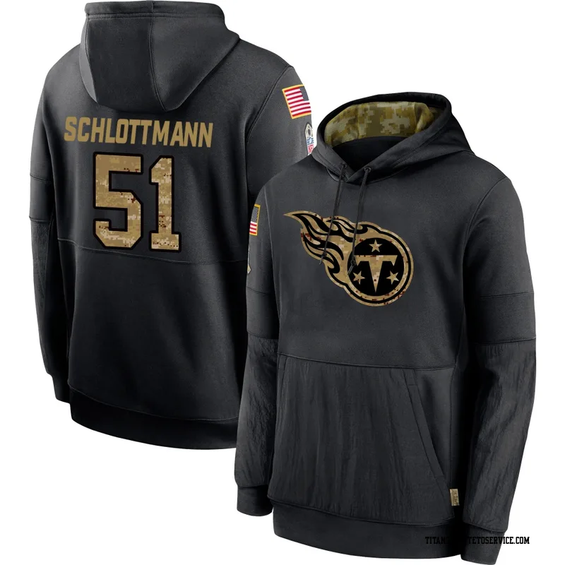 Youth Austin Schlottmann Tennessee Titans Black 2020 Salute to Service Sideline Performance Pullover Hoodie