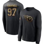 Youth C.J. Ravenell Tennessee Titans Black 2020 Salute To Service Sideline Performance Long Sleeve T-Shirt