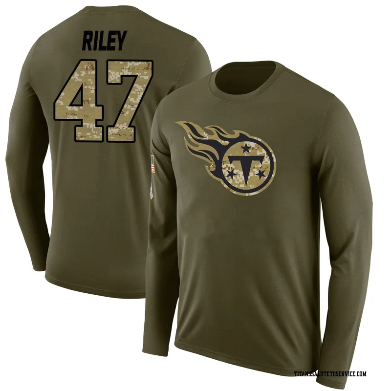 Youth Cam Riley Tennessee Titans Legend Olive Salute to Service Sideline Long Sleeve T-Shirt
