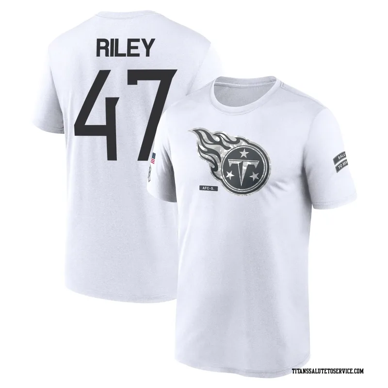 Youth Cam Riley Tennessee Titans Legend White 2024 Salute to Service Performance T-Shirt