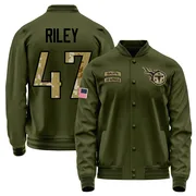 Youth Cam Riley Tennessee Titans Olive Salute to Service Sideline Performance Jacket