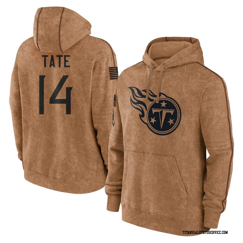 Youth Carnell Tate Tennessee Titans Brown 2023 Salute To Service Club Pullover Hoodie