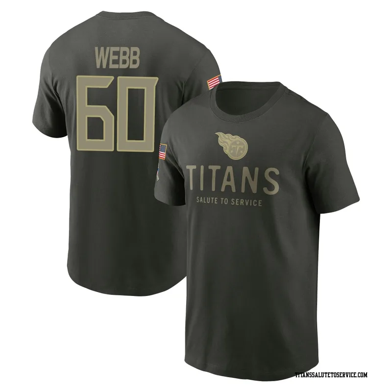 Youth Clay Webb Tennessee Titans Green Forest/ 2025 Salute to Service Sideline Primary Edge T-Shirt