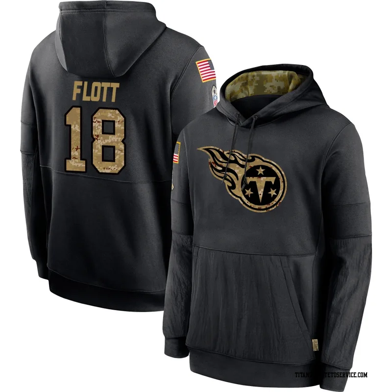 Youth Cor'Dale Flott Tennessee Titans Black 2020 Salute to Service Sideline Performance Pullover Hoodie