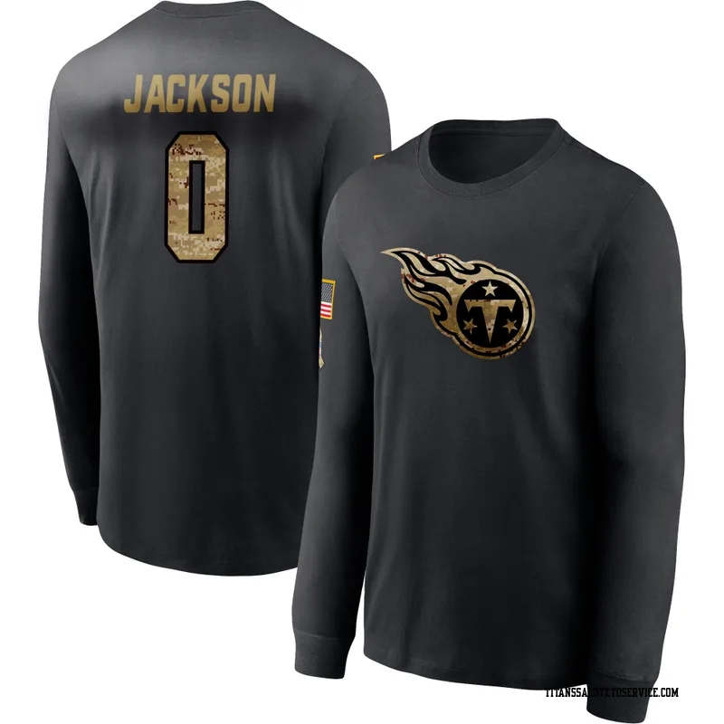Youth Courtney Jackson Tennessee Titans Black 2020 Salute To Service Sideline Performance Long Sleeve T-Shirt