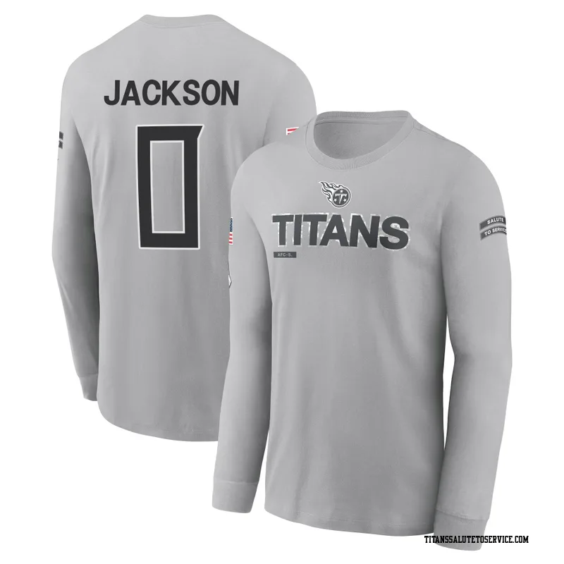 Youth Courtney Jackson Tennessee Titans Gray 2024 Salute to Service Long Sleeve T-Shirt