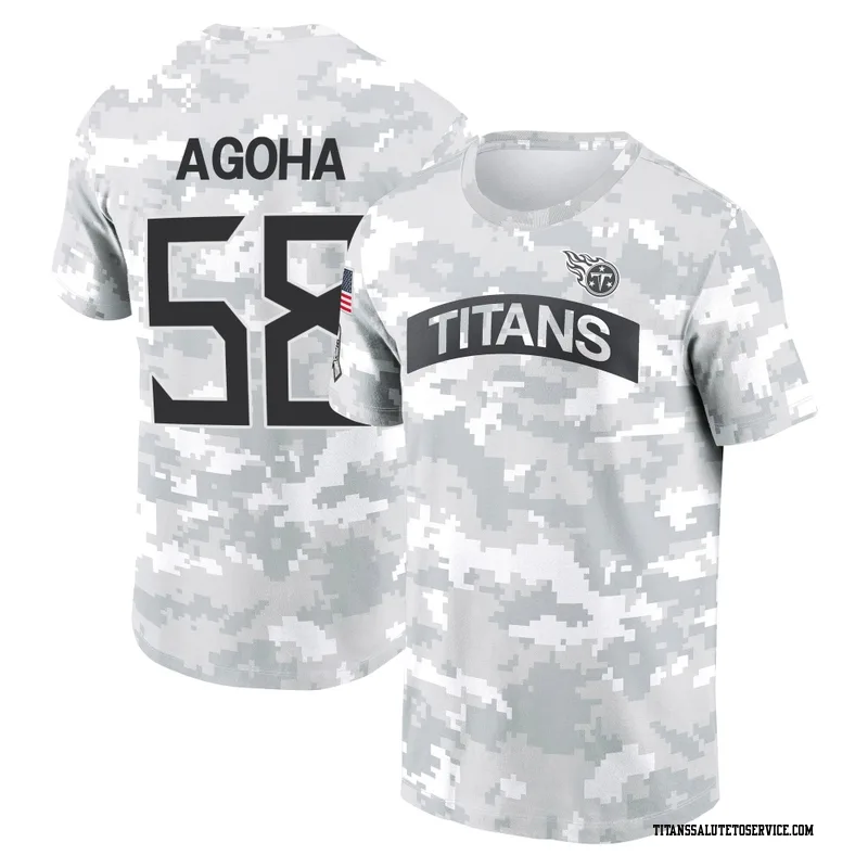 Youth David Ebuka Agoha Tennessee Titans Camo Arctic 2024 Salute to Service Performance T-Shirt
