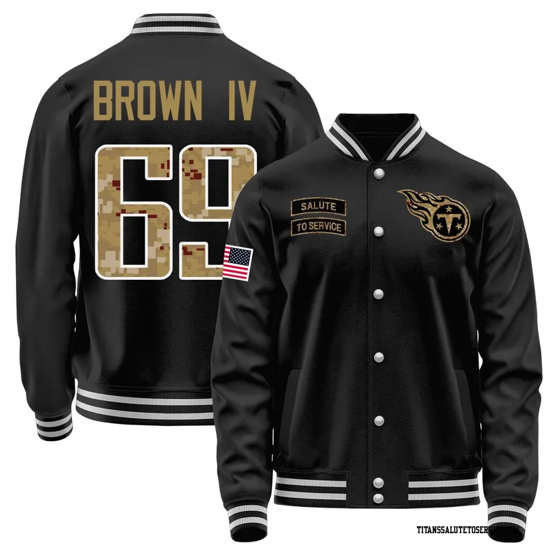 Youth Earnest Brown IV Tennessee Titans Black Salute to Service Sideline Performance Jacket