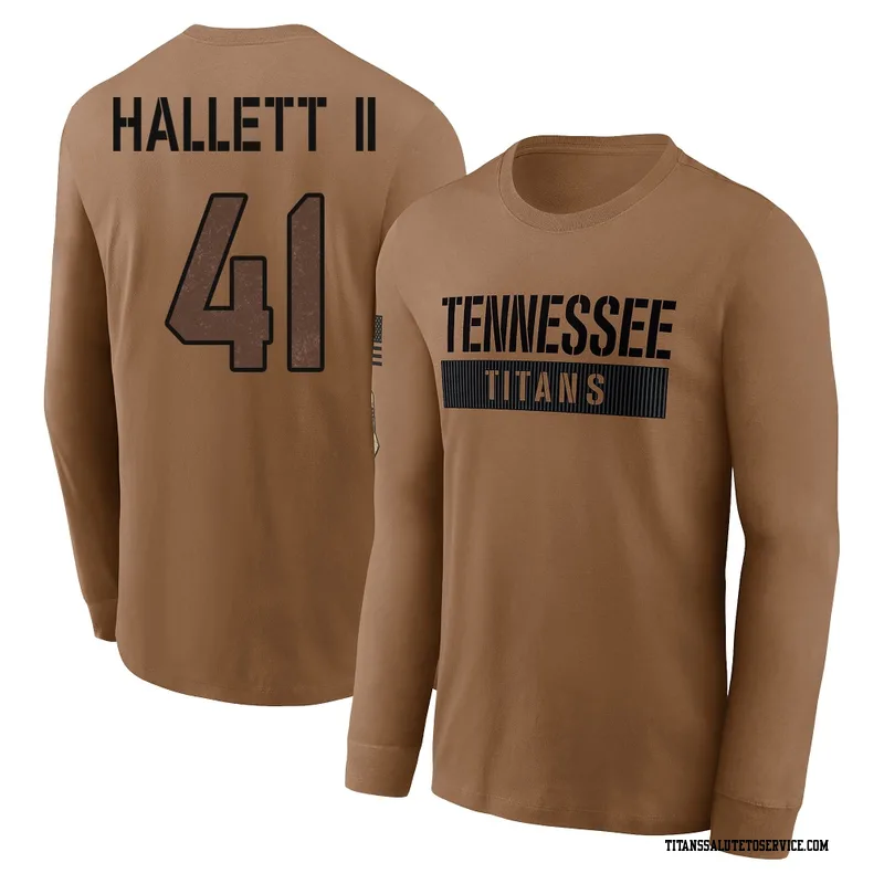 Youth Erick Hallett II Tennessee Titans Brown 2023 Salute To Service Long Sleeve T-Shirt