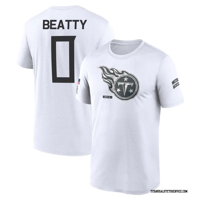 Youth Hank Beatty Tennessee Titans Legend White 2024 Salute to Service Performance T-Shirt