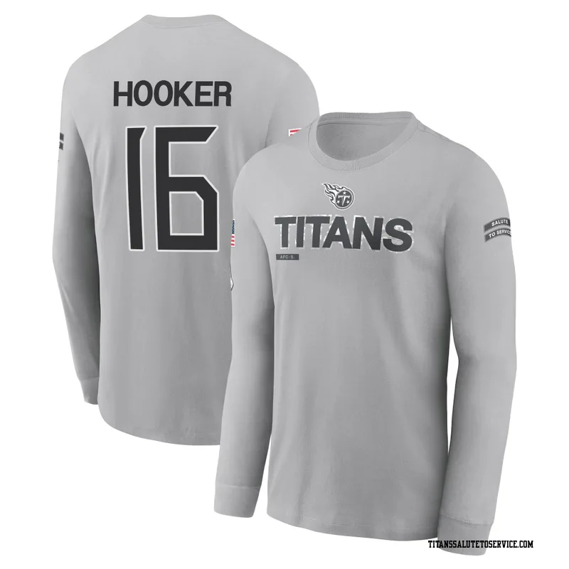 Youth Hendon Hooker Tennessee Titans Gray 2024 Salute to Service Long Sleeve T-Shirt