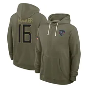 Youth Hendon Hooker Tennessee Titans Olive 2025 Salute to Service Hoodie