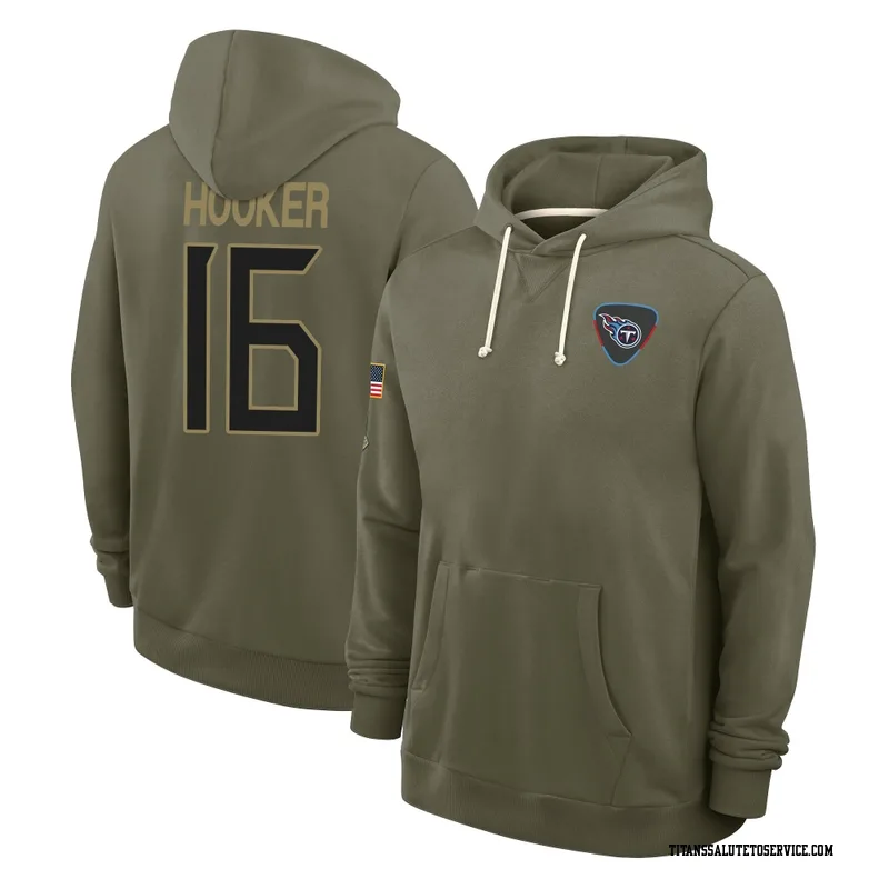 Youth Hendon Hooker Tennessee Titans Olive 2025 Salute to Service Hoodie