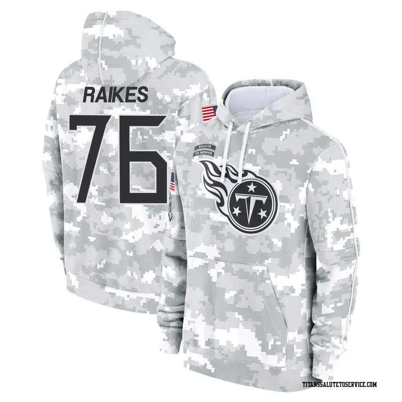 Youth Isaiah Raikes Tennessee Titans Camo Arctic 2024 Salute to Service Club Fleece Pullover Hoodie