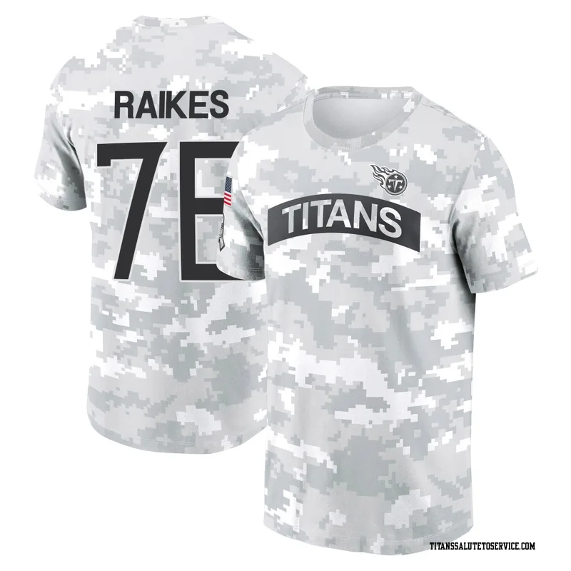 Youth Isaiah Raikes Tennessee Titans Camo Arctic 2024 Salute to Service Performance T-Shirt