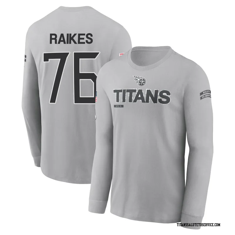 Youth Isaiah Raikes Tennessee Titans Gray 2024 Salute to Service Long Sleeve T-Shirt