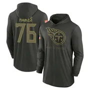 Youth Isaiah Raikes Tennessee Titans Green Forest/ 2025 Salute to Service Sideline Lightweight Hooded Pullover Long Sleeve T-Shi