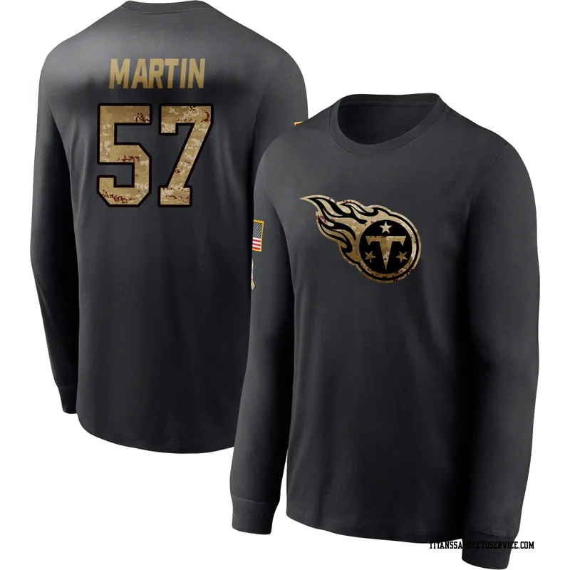Youth Jacob Martin Tennessee Titans Black 2020 Salute To Service Sideline Performance Long Sleeve T-Shirt