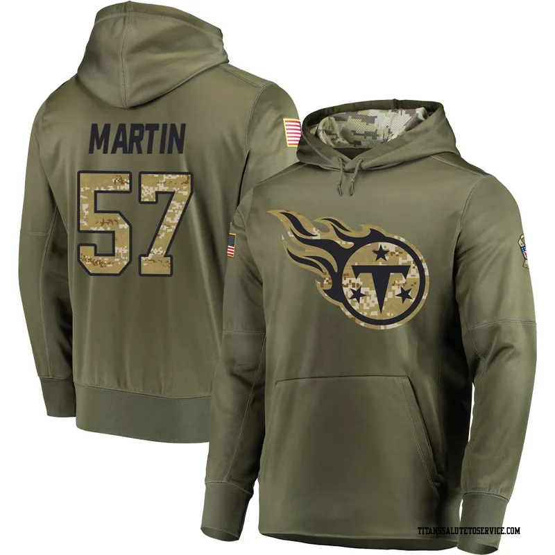 Youth Jacob Martin Tennessee Titans Olive Salute to Service Pullover Hoodie