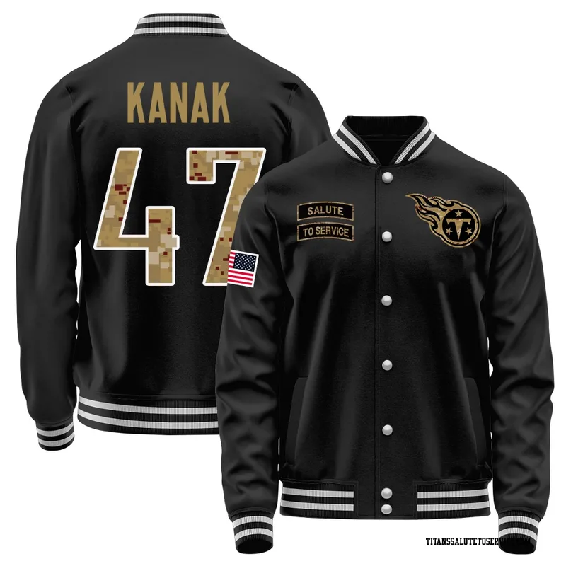 Youth Jaren Kanak Tennessee Titans Black Salute to Service Sideline Performance Jacket