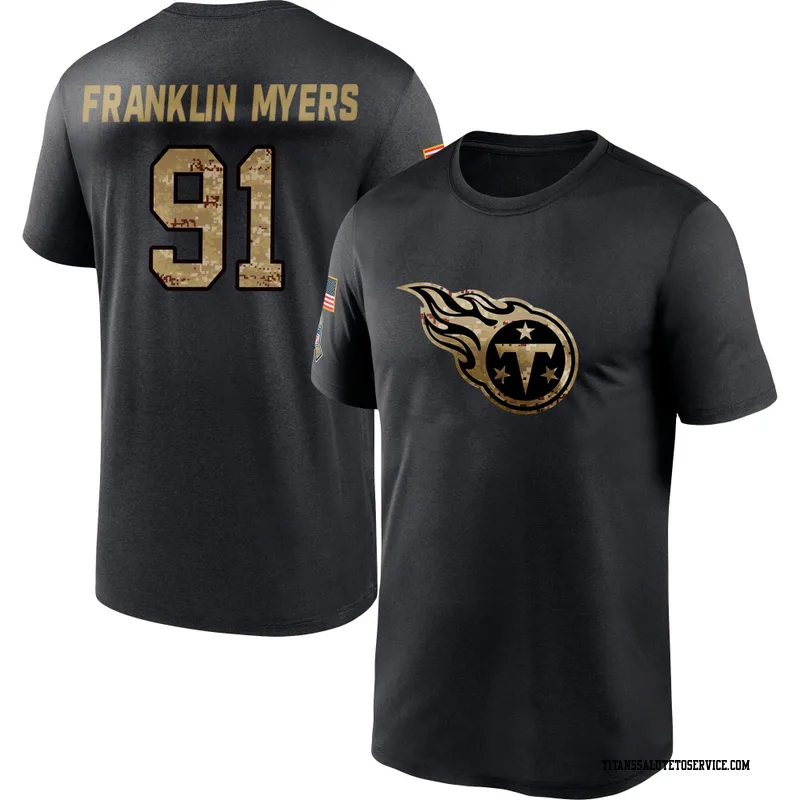 Youth John Franklin-Myers Tennessee Titans Black 2020 Salute To Service Performance T-Shirt