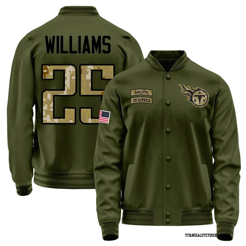 Youth Joshua Williams Tennessee Titans Olive Salute to Service Sideline Performance Jacket