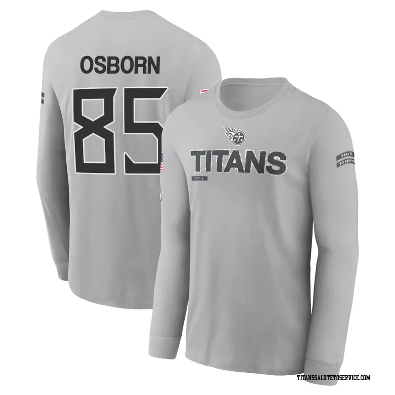 Youth K.J. Osborn Tennessee Titans Gray 2024 Salute to Service Long Sleeve T-Shirt