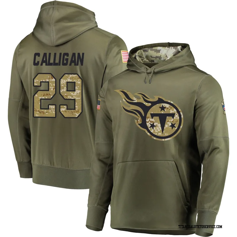 Youth Keydrain Calligan Tennessee Titans Olive Salute to Service Pullover Hoodie
