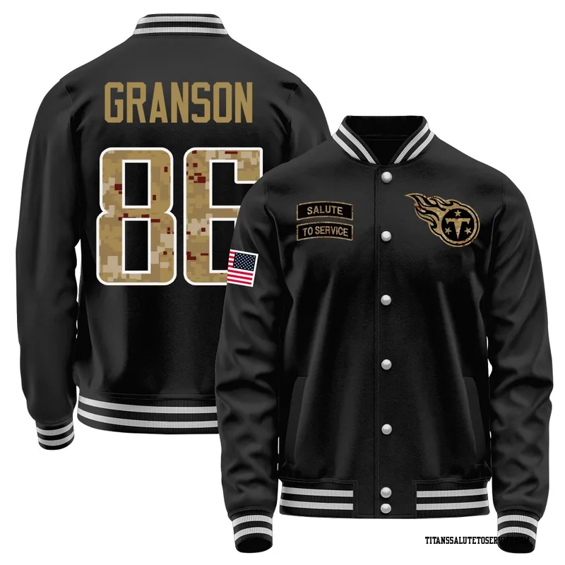 Youth Kylen Granson Tennessee Titans Black Salute to Service Sideline Performance Jacket