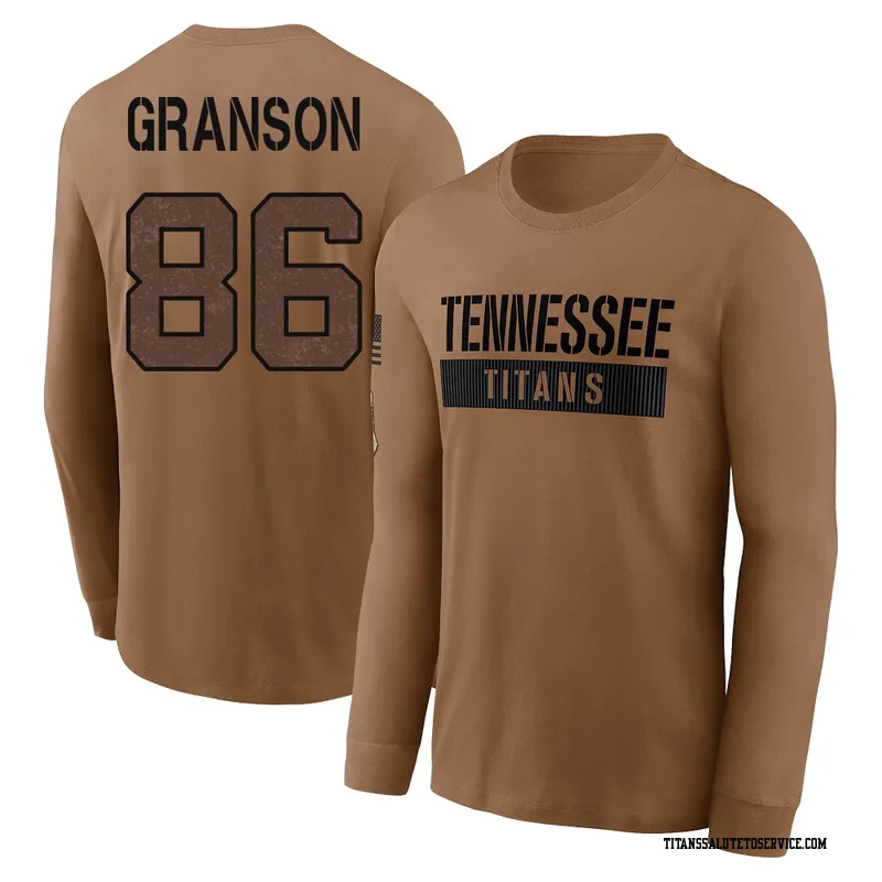Youth Kylen Granson Tennessee Titans Brown 2023 Salute To Service Long Sleeve T-Shirt