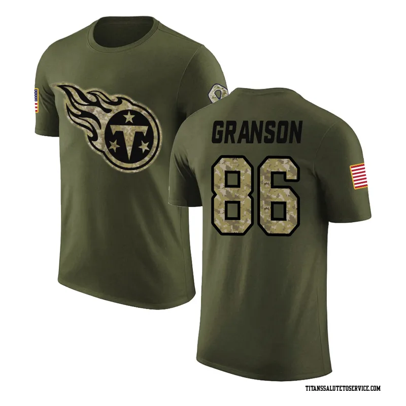 Youth Kylen Granson Tennessee Titans Legend Olive Salute to Service T-Shirt